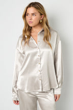Woven Polyester Fiber Women's Blouse Casual Solid Color Basic