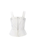 Eyelet Statement Denim Top