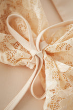 Cotton Blend Women's Blazer Puff Sleeve Lace Insert