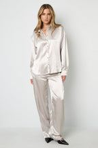 Woven Polyester Fiber Women's Blouse Casual Solid Color Basic