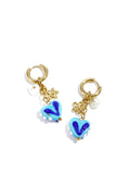 Earrings with colorful heart charms