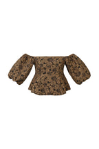 textured puff sleeve top