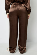 Woven Polyester Fiber Women's Straight Pants Casual Solid Color Fall/Winter