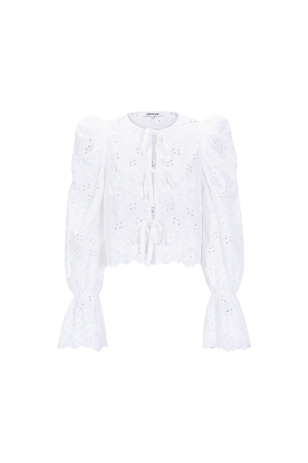 Cotton Woven Women's Long Sleeve Top Casual Cutout